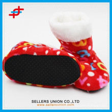 pringing soft kids indoor boots/colorful indoor boot slipper